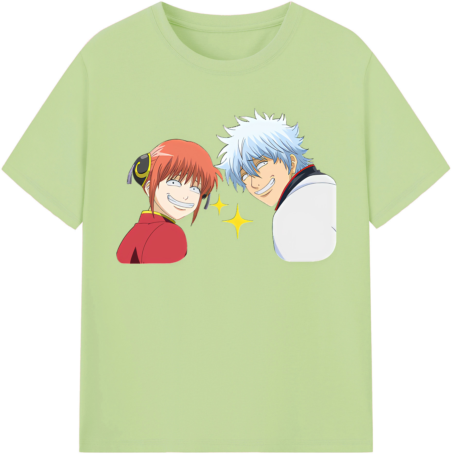 （画像用） ぎんたま 坂田銀時（さかたぎんとき） 神楽 志村新八（しむら しんぱち） GINTAMA Sakata Gintoki Kagura Shimura Shinpachi 綿100％半袖Tシャツ（フロントプリント）